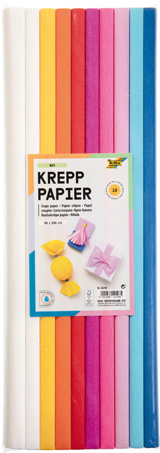 Folia Paper - Papier crépon Folia 50x200cm Mélange 10 couleurs | 10 pièces