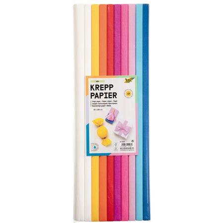 Folia Paper - Papier crépon Folia 50x200cm Mélange 10 couleurs | 10 pièces
