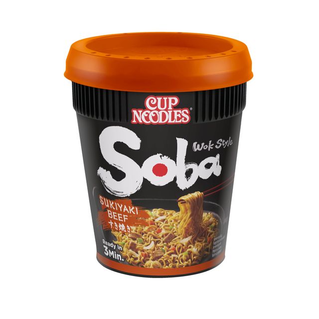 Nissin -  Noodles  soba sukiyaki beef cup | 8 stuks