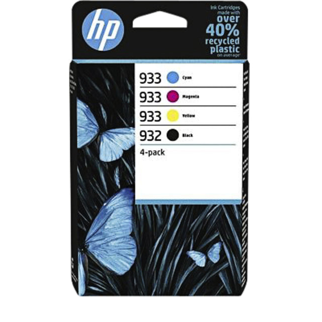 HP -  932 zwarte/933 cyaan/magenta/gele originele inkt, 4-pack