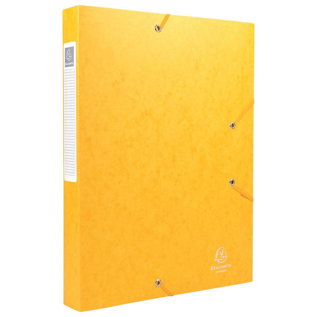 Exacompta - Elastobox Cartobox dos de 4 cm, jaune, qualité 7 / 10e