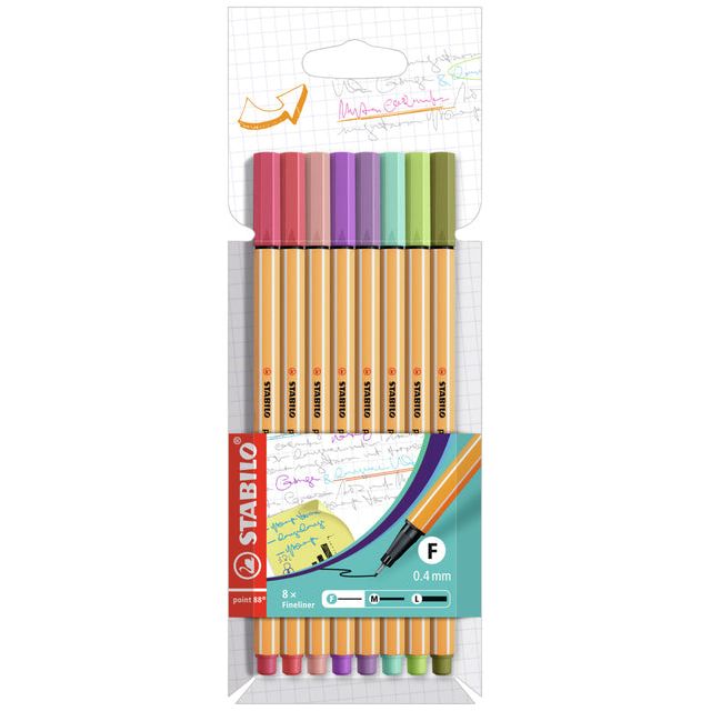 Stabilo - Fineliner point 88/8 f assorti | 10 stuks