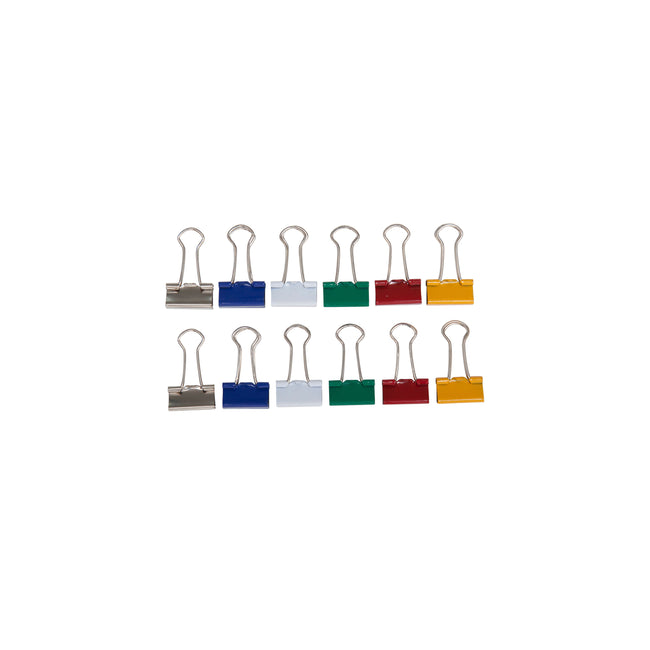 MAUL -  Papierklem 213 foldback 19mm capaciteit 7mm assorti 12 stuks