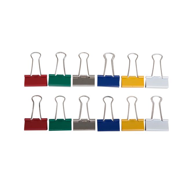 MAUL - Pince à papier 213 Foldback 32mm capacité 13mm assorti 12 pièces