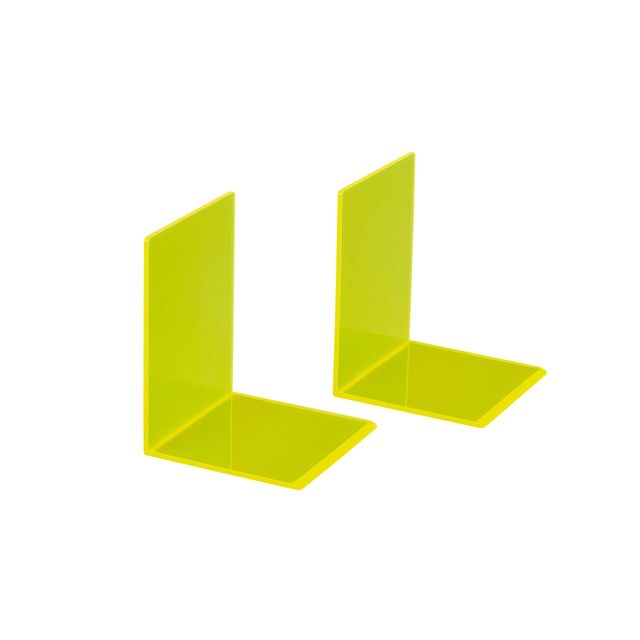 MAUL -  Boekensteun 10x10x13cm acryl set 2 neon geel transparant | 10 stuks