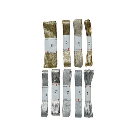 Decoris -  Lint  polyester goud en zilver assorti | 203 stuks