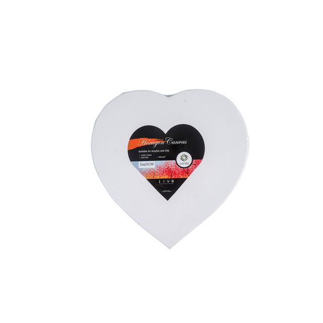Conda - Toile coeur 25 cm coton blanchi