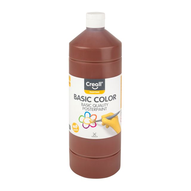 Creall - Peinture pour affiches marron foncé basique 1000ml | 6 pièces