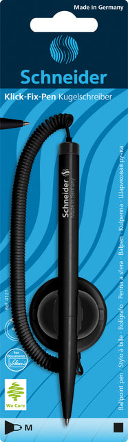 Schneider - Stylo à bille compteur Click-fix moyen noir blister de 1 pièce