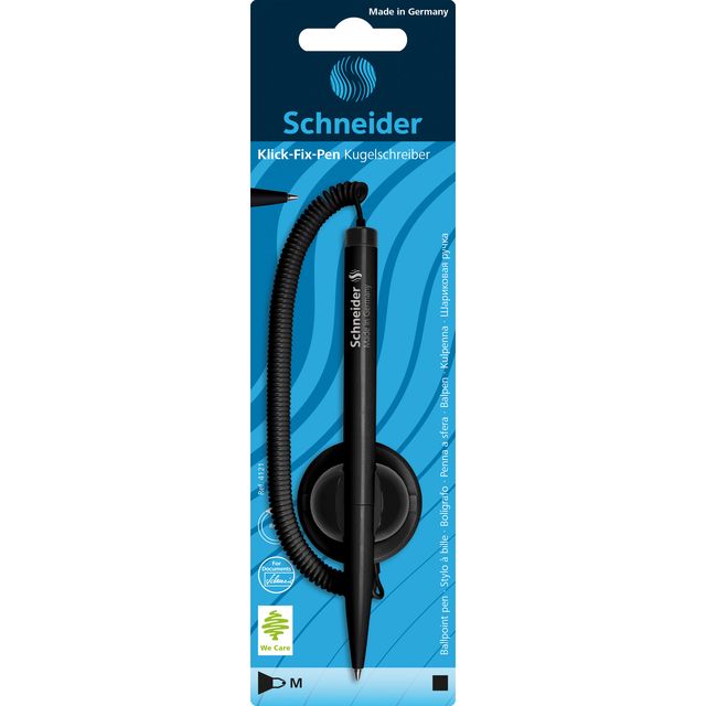 Schneider - Stylo à bille compteur click-fix medium noir blister de 1 pièce | 10 pièces
