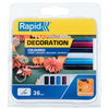 Rapid - Cartouche de colle 7mm 5 couleurs assorties 36 pièces