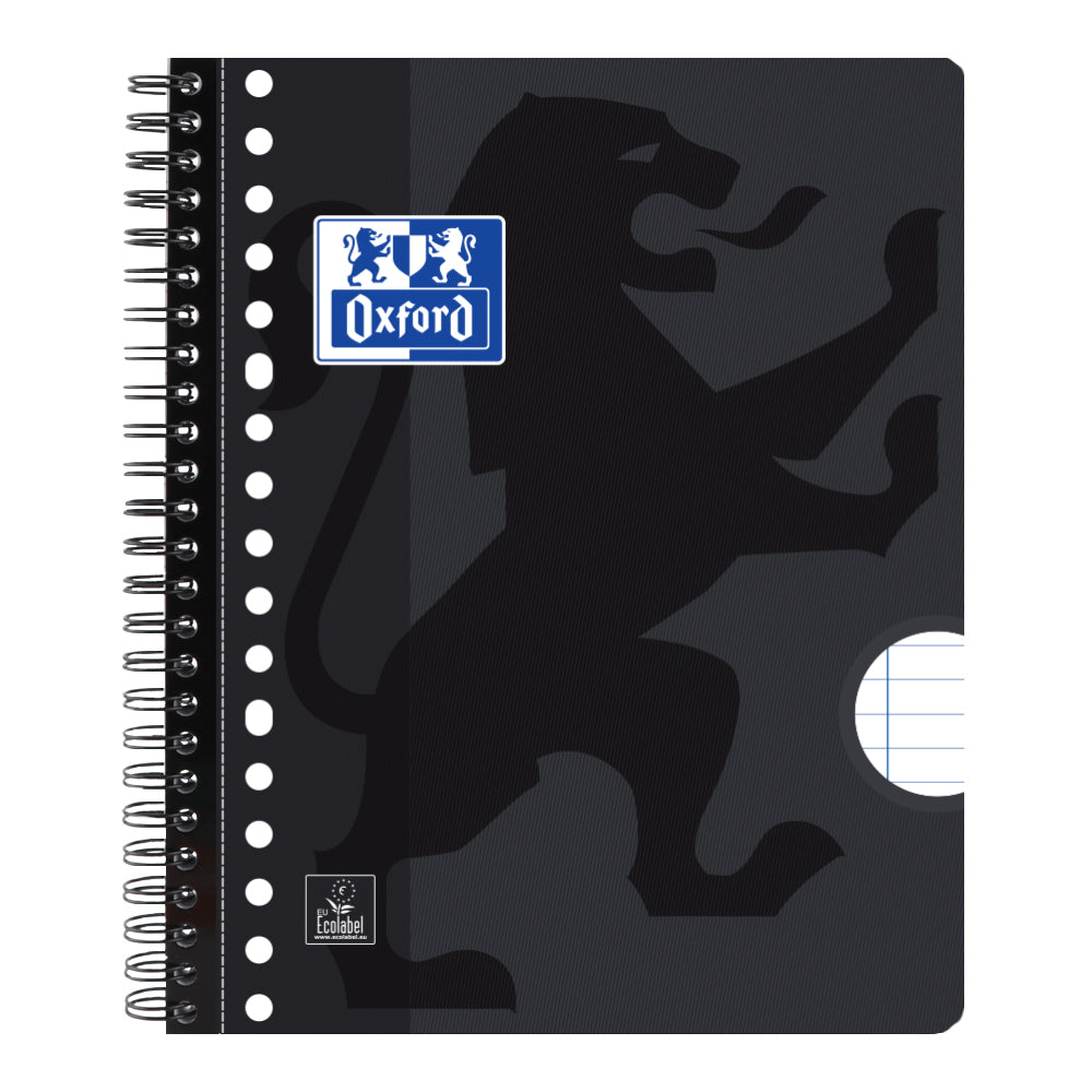 Oxford - Collegeblock Schule A5+ Linie 17-Loch 160 Seiten 80gr schwarz