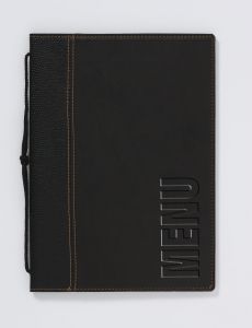 Klika - Dossier menu A5 Trend noir (4 pages) 8 pièces
