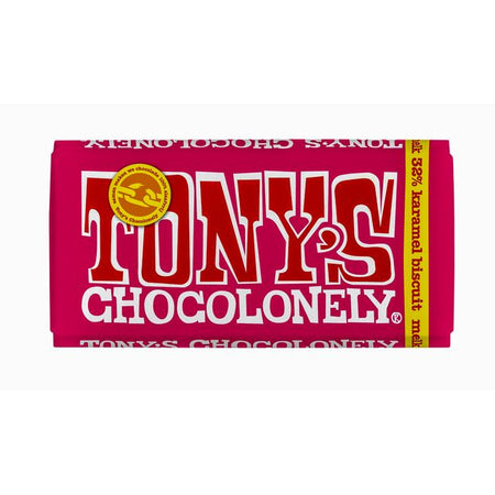 Tony's Chocolonely - Barre biscuitée chocolat lait caramel 180gr