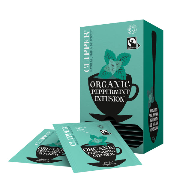 Clipper - Thé infusion menthe poivrée bio 25 sachets | 6 pièces