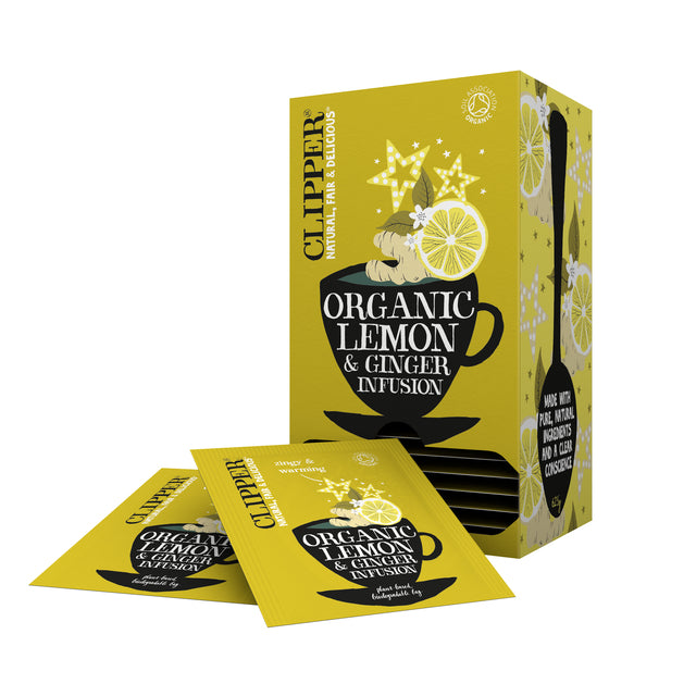 Clipper - Thé infusion citron et gingembre bio 25 sachets
