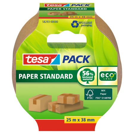 Tesa - Pack d'emballage® Papier Standard ecoLogo 25mx38mm marron | 8 pièces