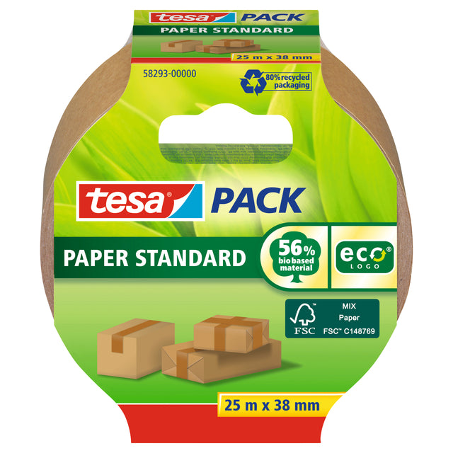 Tesa - Pack d'emballage® Papier Standard ecoLogo 25mx38mm marron | 8 pièces