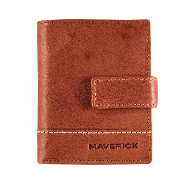 Maverick - Kartenhalter Rough Gear kompaktes RFID-Leder Cognac