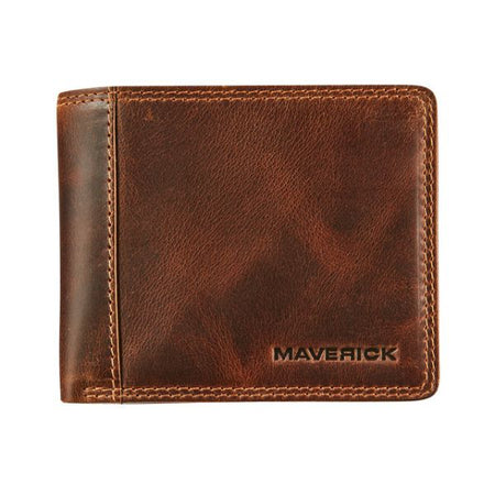 Maverick - Geldbörse The Original kompakt mit Kleingeldfach RFID Leder braun