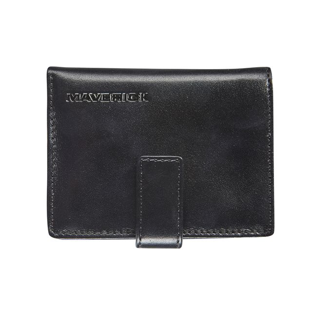 Maverick - Porte-cartes All Black super compact RFID cuir noir