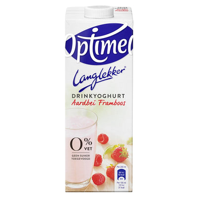Optimel -  Drinkyoghurt  ll aardbei framboos 1ltr
