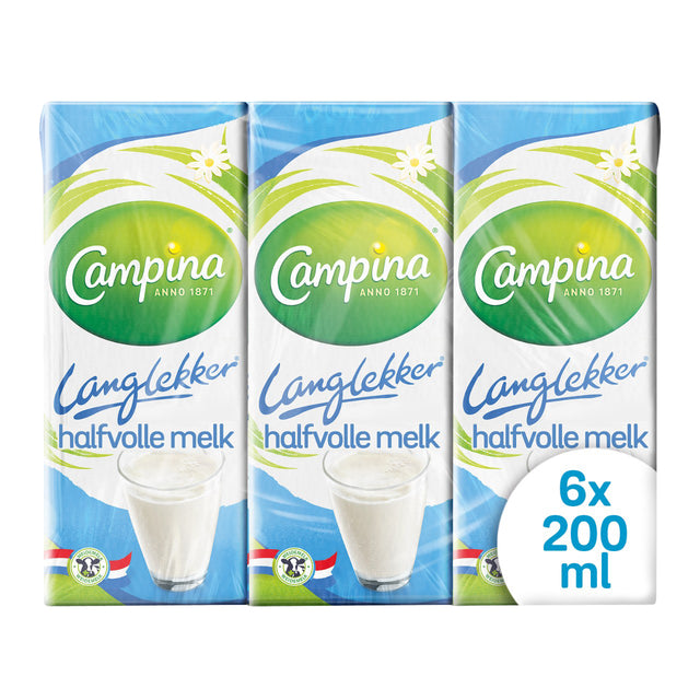 Campina -  Melk  langlekker halfvol 20cl | 5 stuks