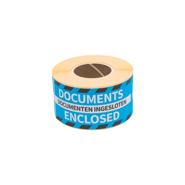 Rillprint - Etiquette d'avertissement documents joints 46x125mm bleu 250 pièces