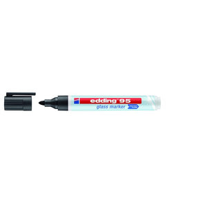 Edding -  Viltstift  95 glasbord zwart | 10 stuks
