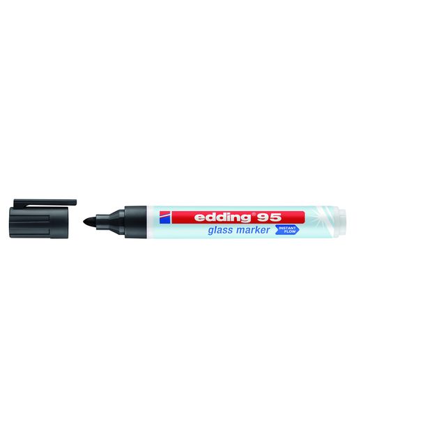 Edding - Feutre 95 tableau en verre rond 1,5-3mm noir