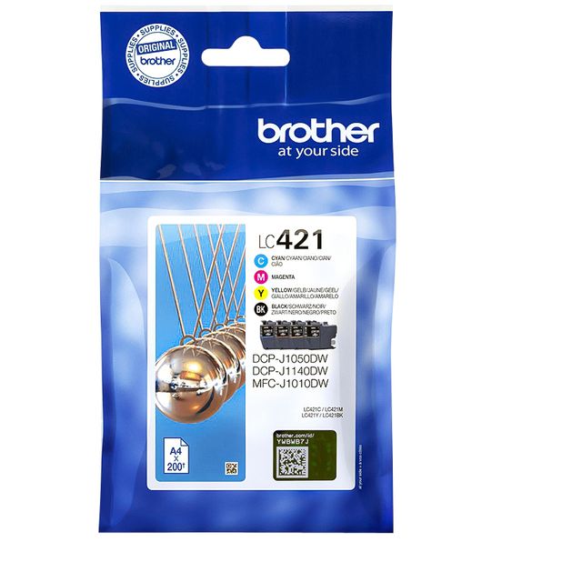 Brother -  LC421VALDR inktcartridge 4 stuk(s) Origineel Zwart, Cyaan, Magenta, Geel | 4 stuks