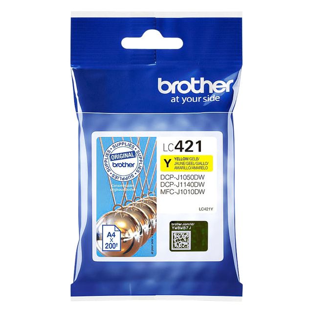 Brother - inktcartridge, 200 pagina's, OEM LC-421Y, geel