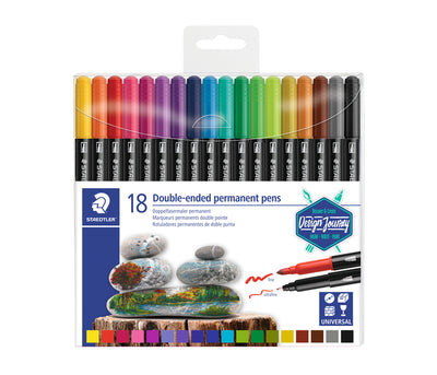 Staedtler - Feutre Design Journey permanent double pointe 18 couleurs