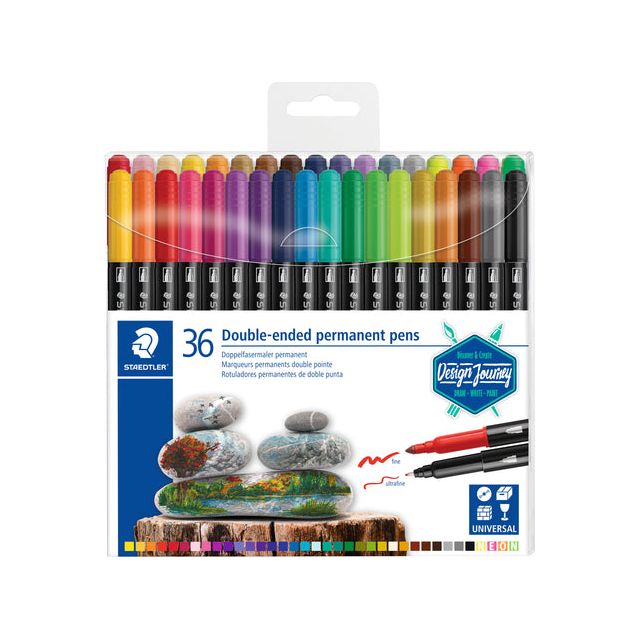 Staedtler - Filz -Tip Pen Perm Double Point 36st Asd | 6 Stücke