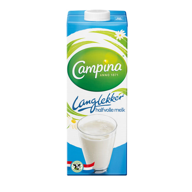 Campina - Milch LongLekker halbvoll 1 Liter | 12 Stück