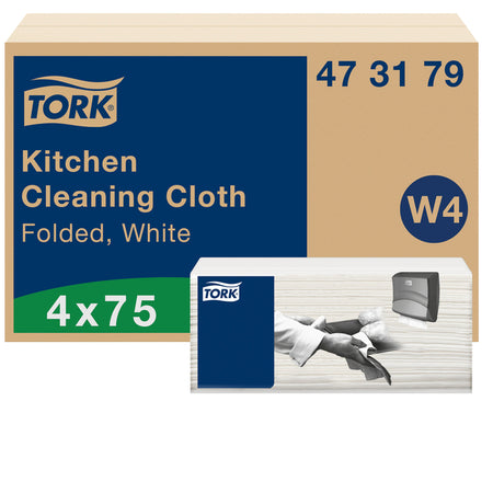 Tork -  Reinigingsdoek w4 gevouwen 1laags wit
