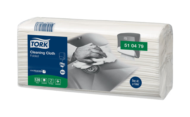 Tork -  Reinigingsdoek w4 premium gevouwen 1laags wit