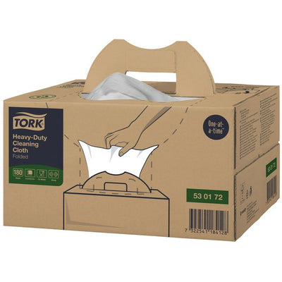 Tork - Chiffon de nettoyage W7 Boîte distributrice Heavy Duty 1 couche 180 feuilles blanc 530172