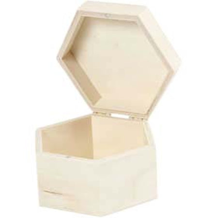 Creotime - Boîte Creativ Company hexagone 12x7cm contreplaqué