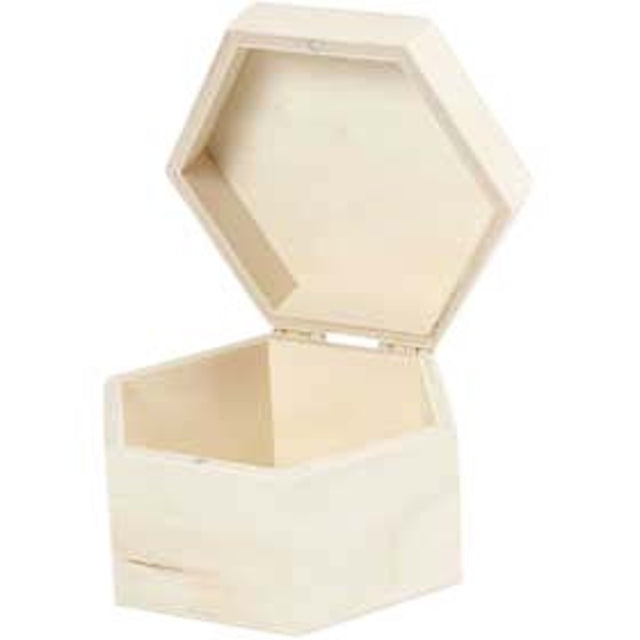 Creotime - Boîte Creativ Company hexagone 12x7cm contreplaqué