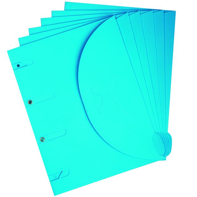 Tarifold - Chemises de rangement perforées Smartfolder A4 bleu 6 pièces