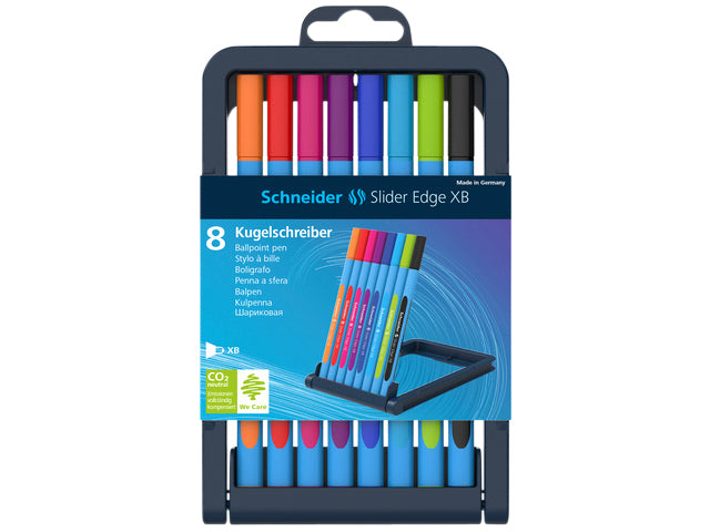 Schneider - Stylo à bille Slider Edge extra large, étui assorti de 8 pièces