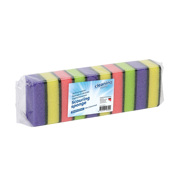 Cleaninq - Éponge à récurer assortie 10 pièces