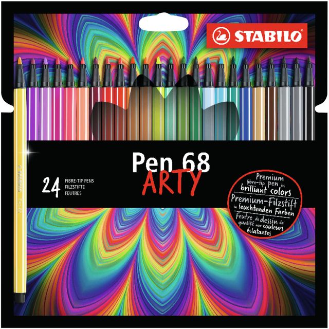 Stabilo - Filzstift 68/24 Arty Medium sortiert im Karton mit 24 Stück