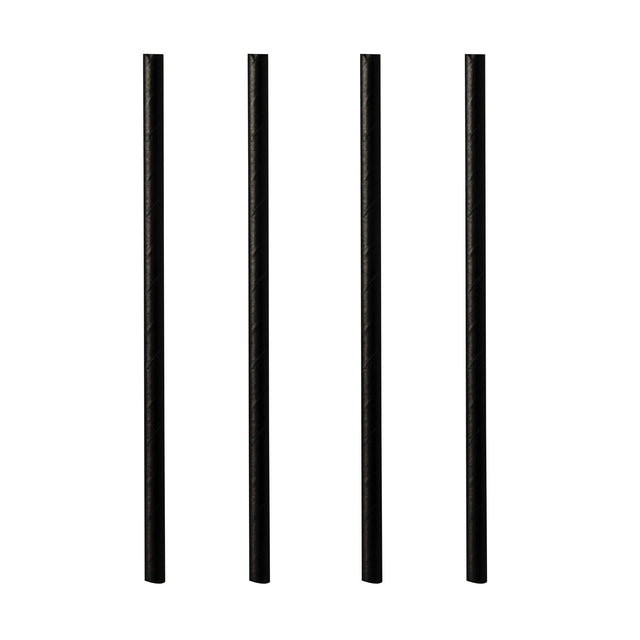 Papstar - Paille 250mm papier noir 100 pièces