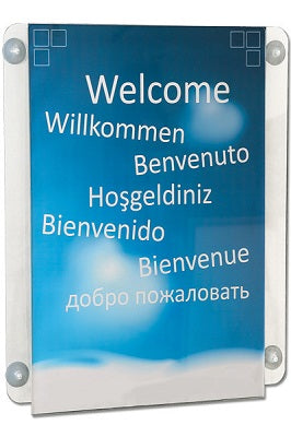 Klika -  Acryl u-houder A3 vertikaal zuignappen