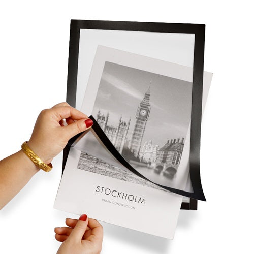 Klika - Autocollant de fenêtre A4 avec bord magnétique-noir