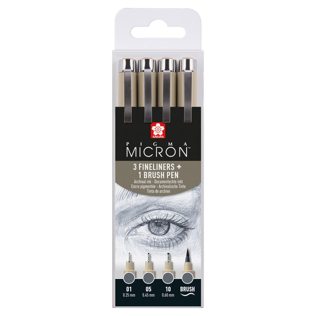 Sakura - Fineliner Pigma Micron cool gray set 4 tailles