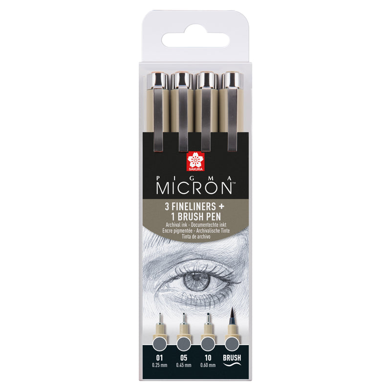 Sakura - Fineliner Pigma Micron cool gray set 4 tailles