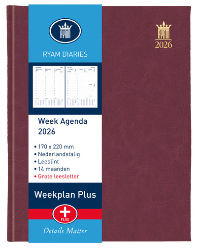 Ryam -  Agenda 2027  weekplan groot letter 7d/2p ass